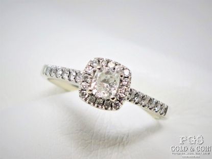 Picture of 14k .50ct SI2/I Square Halo Diamond Engagement Ring w/ .50ct Melee 