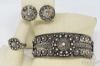 Picture of Moroccan Berber Silver Bracelet Tribal Cuff, Ring & Earrings Set