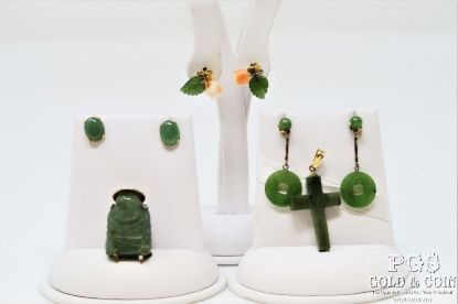 Picture of 14k GP Jade Pendants & Earrings Set 