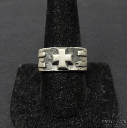 Picture of Versani Maltese Cross Brushed Sterling Silver Ring 