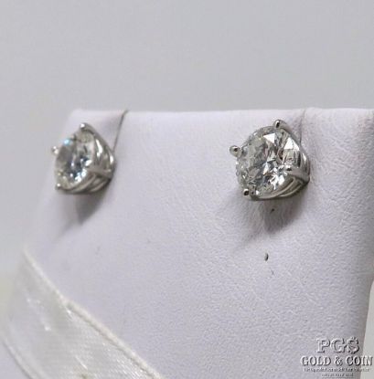 Picture of  14k White Gold 2.10cttw Diamond Stud Earrings 
