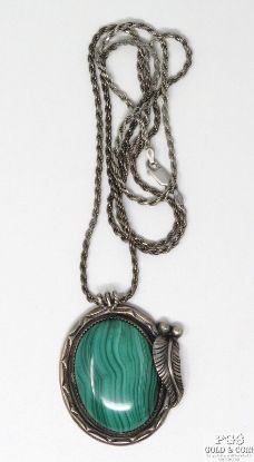 Picture of Native American Malachite Sterling Silver Necklace  