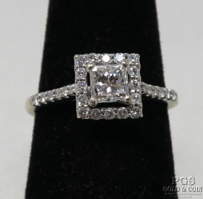 Picture of IGI Certified 14K White Gold Princess Cut .50ct Diamond Rings 