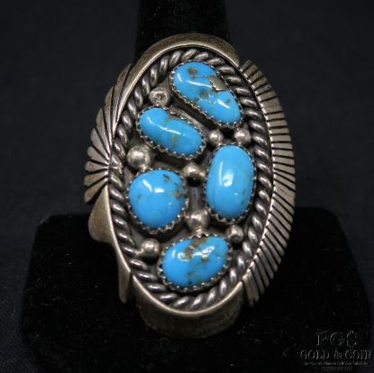 Picture of Tom Dewit Anglo Native American Sterling & Turquoise Ring