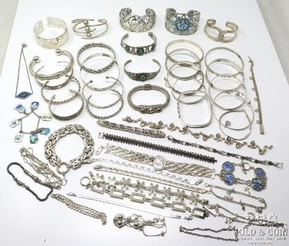 Picture of Assorted Sterling Silver Bracelets, Bangles & Cuffs - 27.26ozt