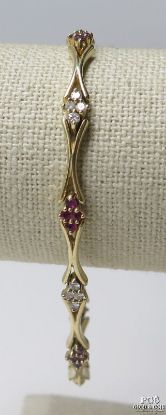Picture of 14k Yellow Gold Diamond & Ruby Bracelet 