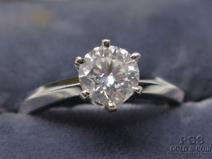 Picture of GIA Certified 14k White Gold 1.25ct I/SI1 RBC Diamond Engagement Ring 