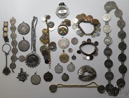 Picture of Assorted Coin Jewelry Items including Silver - Bracelets, Necklaces, Pendants, etc (25pcs)