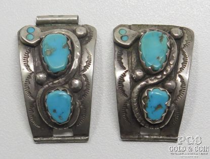 Picture of Effie C Zuni Sterling Silver & Turquoise Watch Ends 