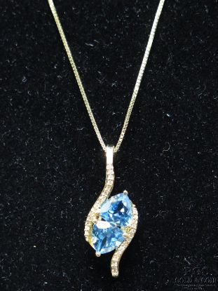 Picture of 10k & Blue Topaz  Necklace 18" 