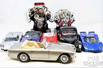 Picture of Vintage Diecast Cars - Corvette, Aston Martin, Willy's Coupe & 2 Engines (8pcs)