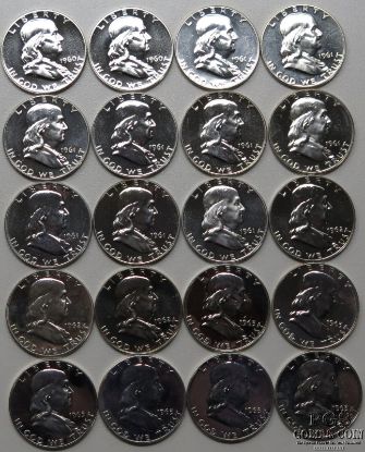 Picture of 1960-1963 Proof Franklin Half Dollars 50c (20pcs)