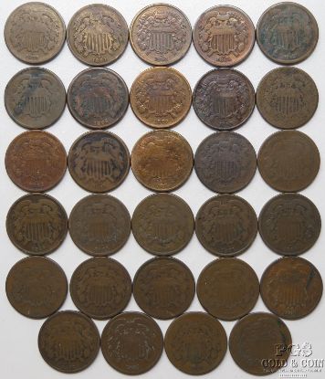 Picture of 1864-1870 Two Cent 2c Bronze Pieces (29pcs)