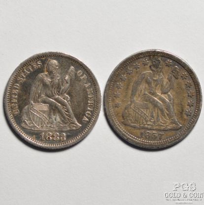 Picture of 1857 & 1883 Seated Liberty Dime Love Tokens (2pcs)