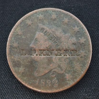 Picture of 1832 Classic Head Large Cent 1c Stamped L.P. Knerr Army 2nd Lt Mex-Am War 