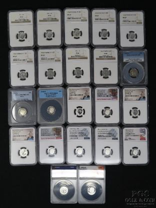 Picture of 1961-2021 Graded Proof Roosevelt Dimes - Silver x20, Clad x2 NGC ANACS (22pcs)
