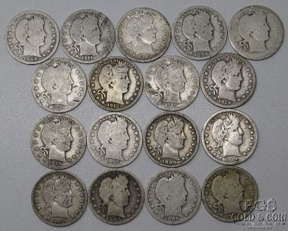 Picture of 1896-1915 Barber Quarters 25c  Better Date (17pcs)