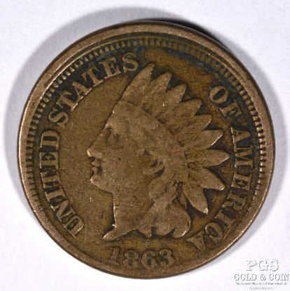 Picture of 1863 Indian Head Cent 1c Misaligned Die 