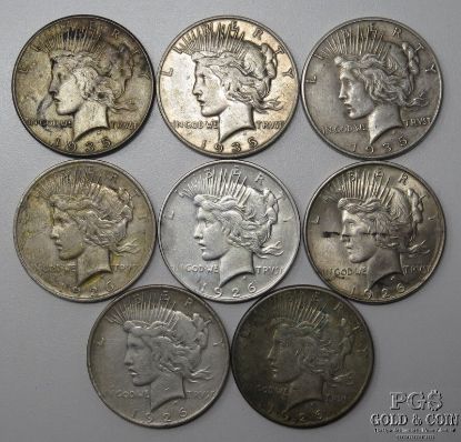 Picture of 1926-D x4, 1926-S, 1935 x2, 1935-S Peace Dollars $1 Better Dates (8pcs) 