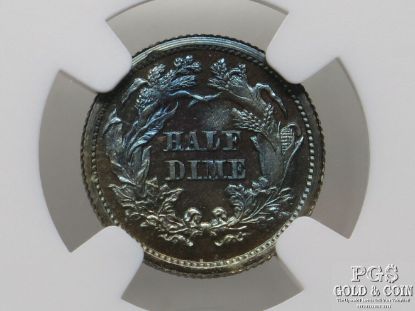 Picture of TOP POP 1871 Seated Liberty Half Dime H10c PF67 BN J-1069 NGC 