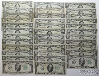 Picture of 1928-1934 $10 Federal Reserve Notes x35  + "Mule" 