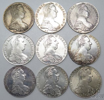 Picture of 1780-X Austria Thaler "Modern" Restrike Silver (9pcs)