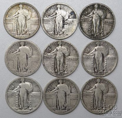 Picture of 1917-1930 Standing Liberty Quarters 25c Better Date (9pcs)