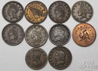 Picture of Assorted Variety & Condition Civil War Tokens (10pcs)