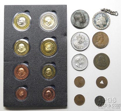 Picture of Euro Pattern Set & 10 Vintage Tokens/Medals 