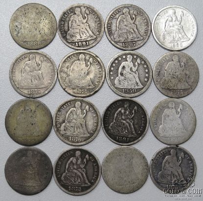 Picture of 1850-1891 Seated Liberty Dimes 10c (16pcs)