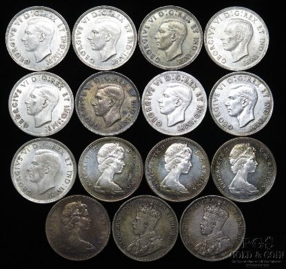 Picture of Assorted Canadian Silver Dollars 1936 x2, 1939 x9, 1967 x4  (15pcs)