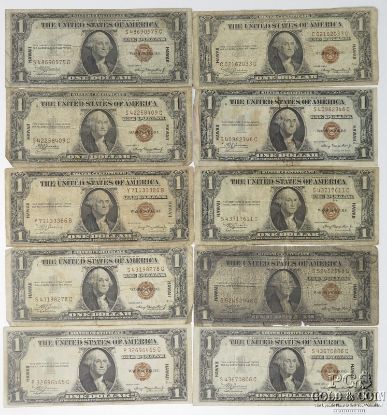 Picture of Series of 1935-A $1 WWII Emergency Issue Silver Certificates HAWAII x10