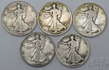 Picture of 1916-1917 Better Date Walking Liberty Half Dollars 50c (5pcs)