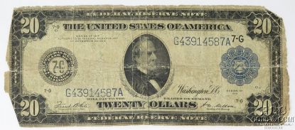 Picture of Series 1914 B Chicago $20 Federal Reserve Note White/Mellon