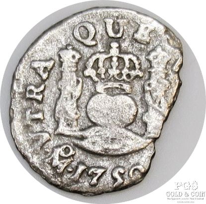 Picture of 1750's Mexico El Cazador - Genuine Shipwreck Coin 1/2 Real 