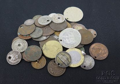 Picture of Assorted Damaged/Holed U.S. and Foreign Coins (39pcs)