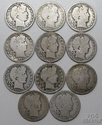 Picture of Assorted 1892-1904 Barber Half Dollars 50c (11pcs) Better Dates