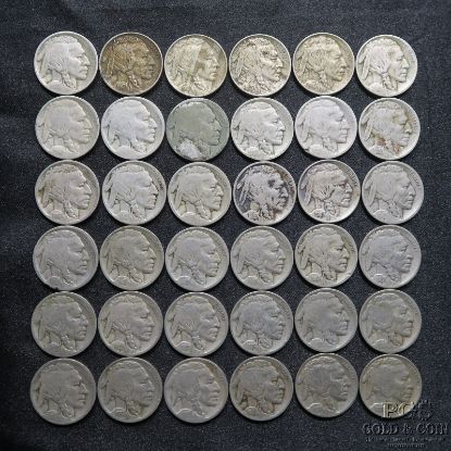 Picture of Assorted 1913-1931 Buffalo Nickels 5c (36pcs) Better Dates