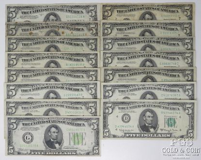 Picture of 1934-1963 $5 Federal Reserve Notes x15