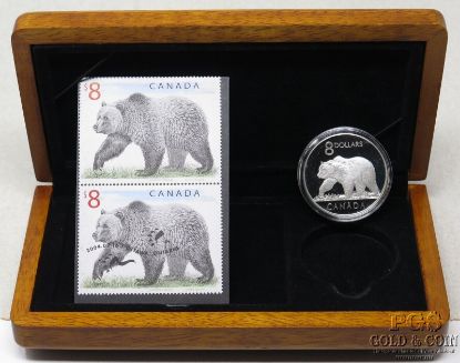 Picture of 2004 Canada The Great Grizzly $8 Limited Edition Stamp & Coin Set 