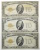Picture of Series 1928 $10 Gold Certificates x3