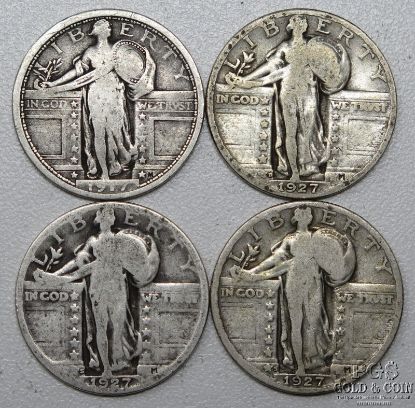 Picture of 1917, 1927-D, 1927-S Standing Liberty Quarters 25c (4pcs) 