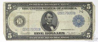 Picture of Series 1914 $5 Federal Reserve Note - Chicago, IL White/Mellon 