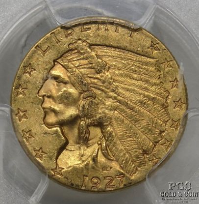 Picture of 1927 $2.50 Indian MS62 PCGS 