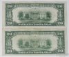 Picture of 1934-B Chicago $20 Federal Reserve Notes x4