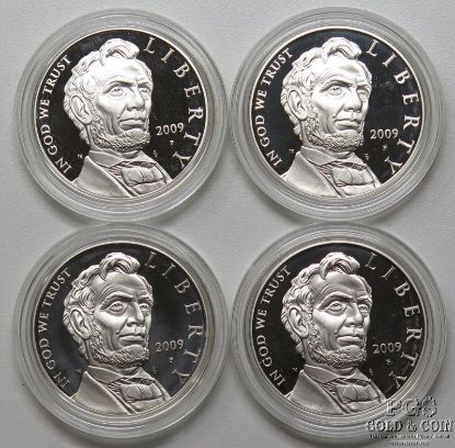 Picture of 2009 Abraham Lincoln Proof Commemorative Silver Dollar $1 (4pcs)