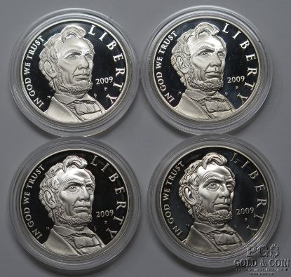 Picture of 2009 Abraham Lincoln Proof Commemorative Silver Dollar $1 (4pcs)
