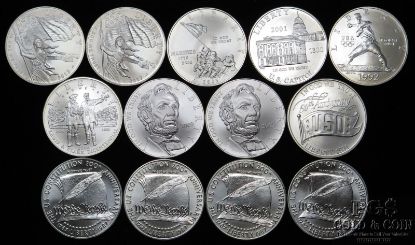 Picture of Assorted 1987-2012 Commemorative Silver Dollars $1 (13pcs)