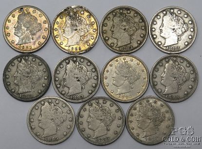 Picture of (9)Better Condition 1883 w/Cents & (2)1883 "Racketeer" Nickels 11 Total 5c 