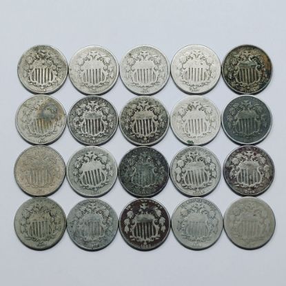 Picture of 1866-1883 Better Date Shield Nickels 5c x20